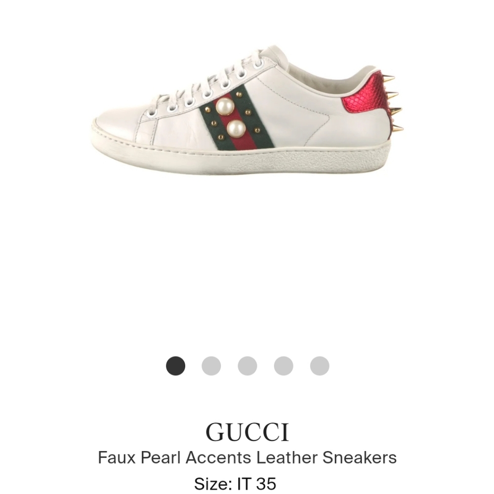 GUCCI faux pearl Accents Sneaker Had it recently listed on TheRealReal size 5/6